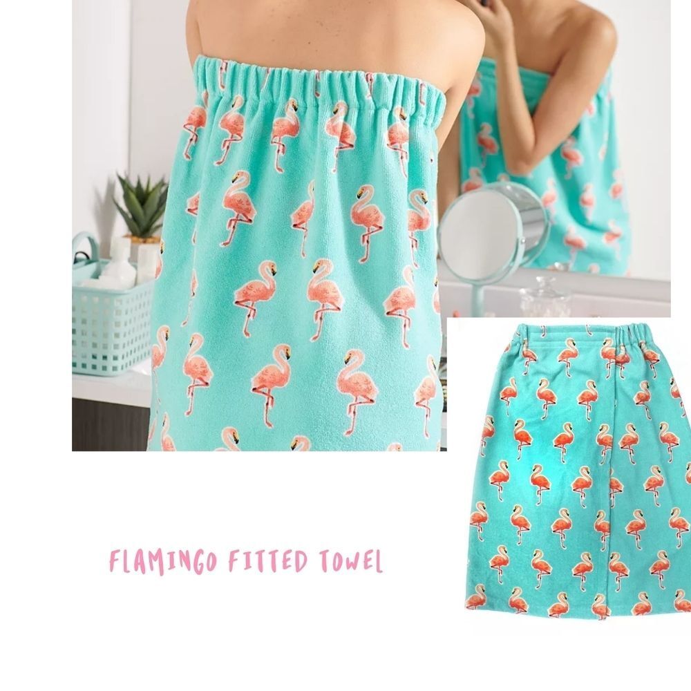 Flamingo Print Fitted Towel